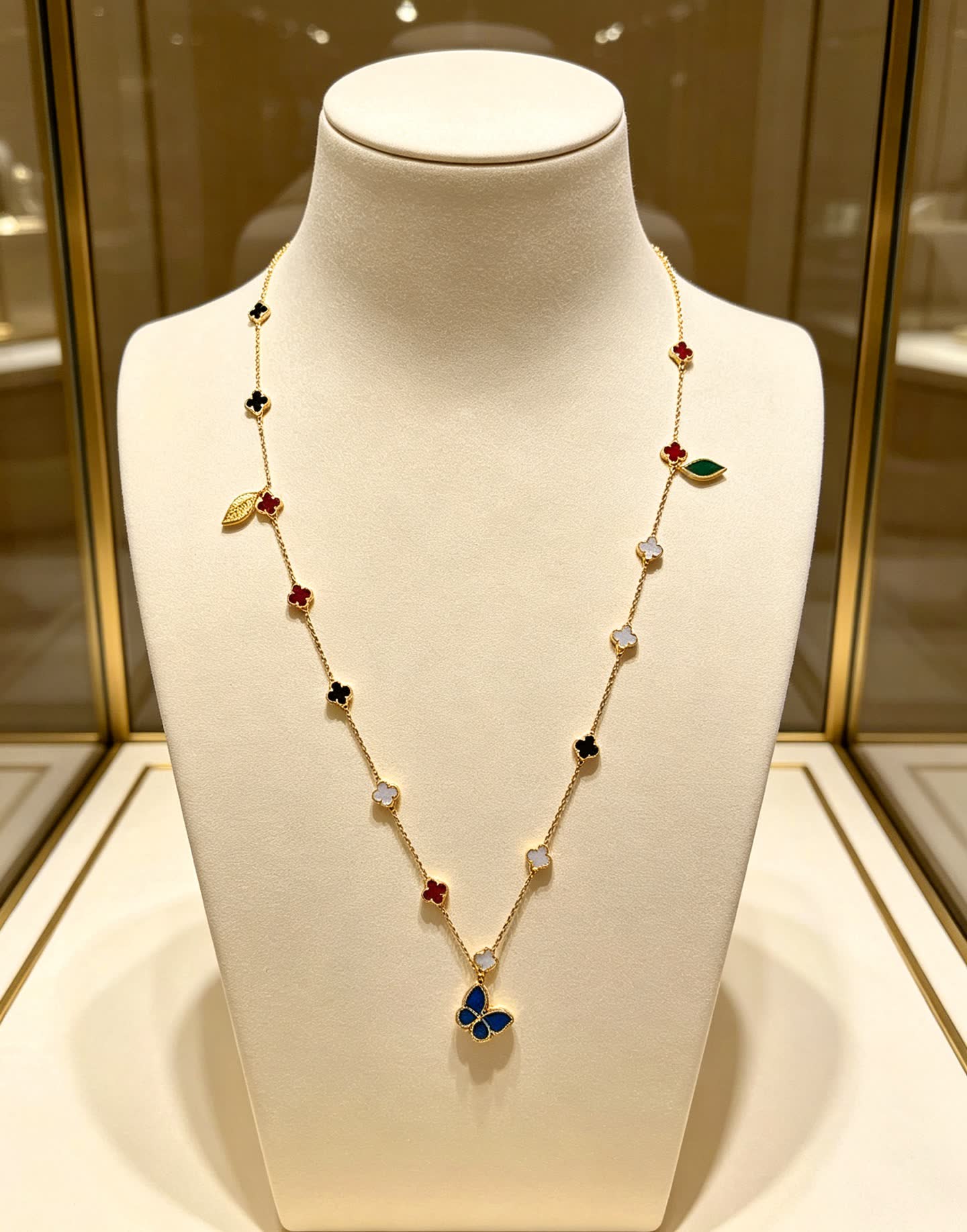 Van Cleef & Arpels Alhambra Gold Necklace with Butterfly pendant